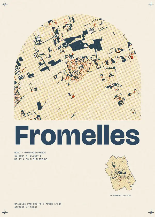 Affiche de Fromelles, calculée par 123-fr d'après l'IGN