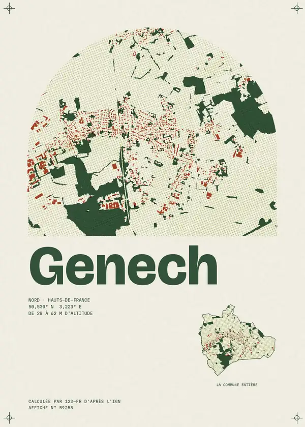 Affiche de Genech, calculée par 123-fr d'après l'IGN
