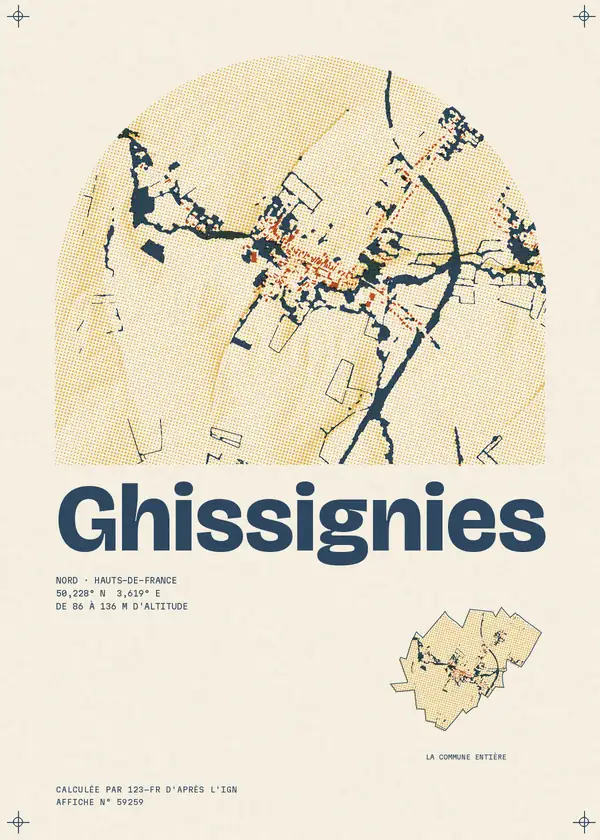 Affiche de Ghissignies, calculée par 123-fr d'après l'IGN