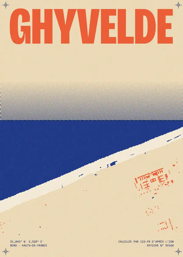 Affiche de Ghyvelde, calculée par 123-fr d'après l'IGN