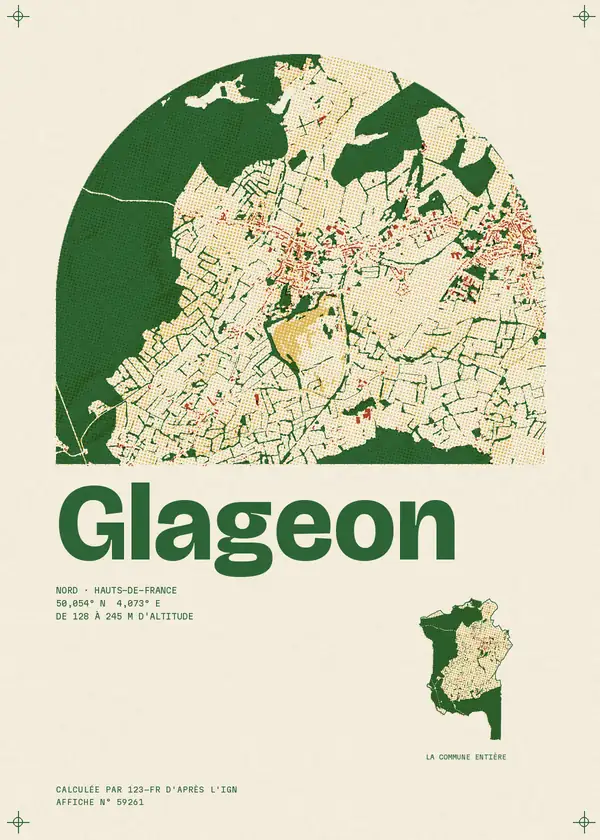 Affiche de Glageon, calculée par 123-fr d'après l'IGN