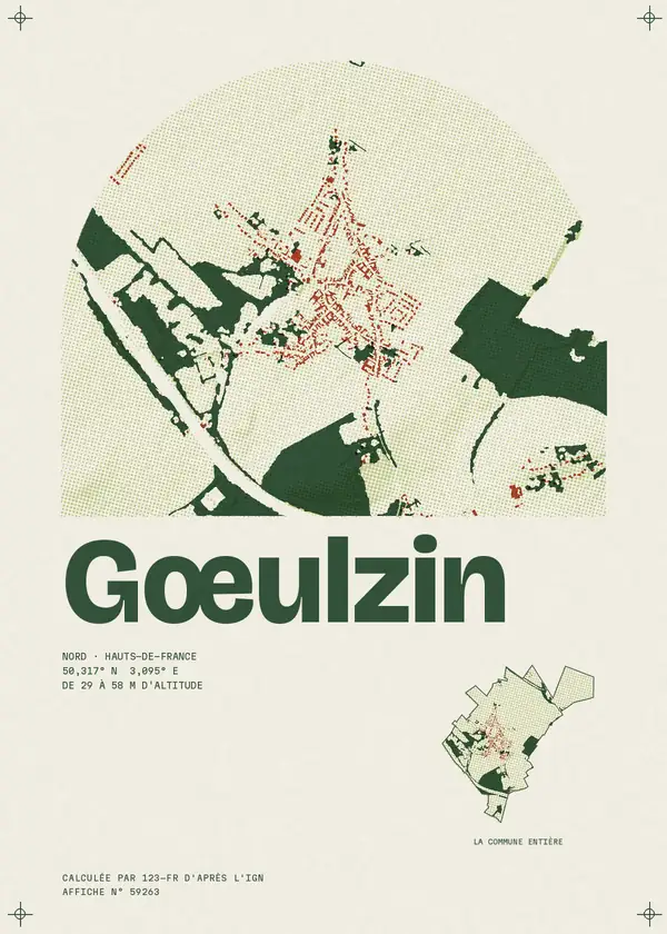 Affiche de Gœulzin, calculée par 123-fr d'après l'IGN
