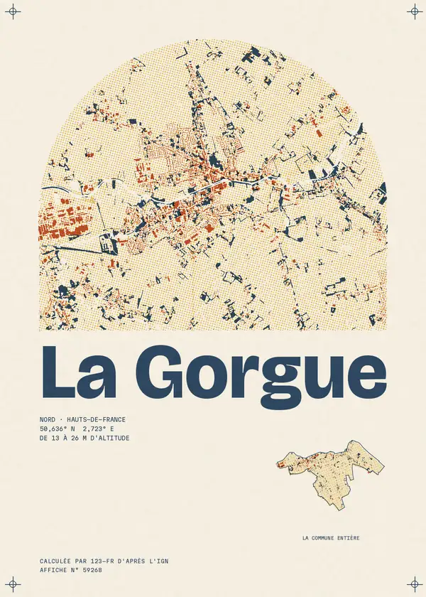 Affiche de La Gorgue, calculée par 123-fr d'après l'IGN