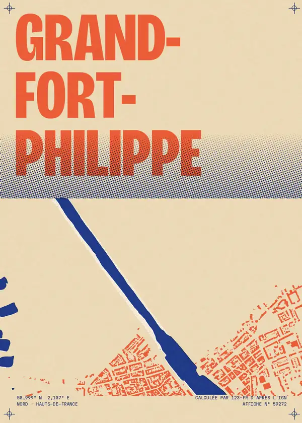 Affiche de Grand-Fort-Philippe, calculée par 123-fr d'après l'IGN