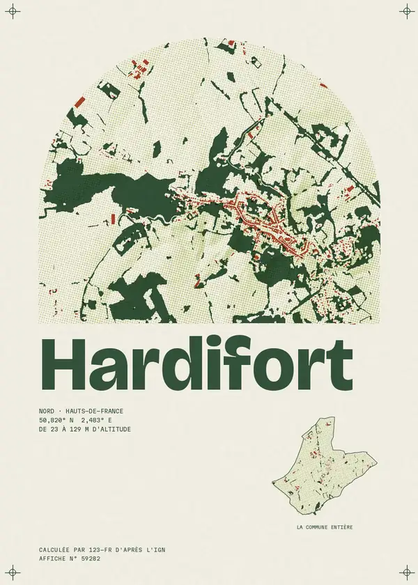 Affiche de Hardifort, calculée par 123-fr d'après l'IGN