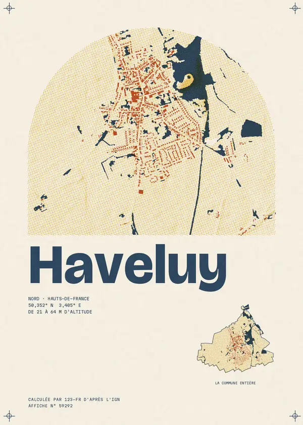 Affiche de Haveluy, calculée par 123-fr d'après l'IGN