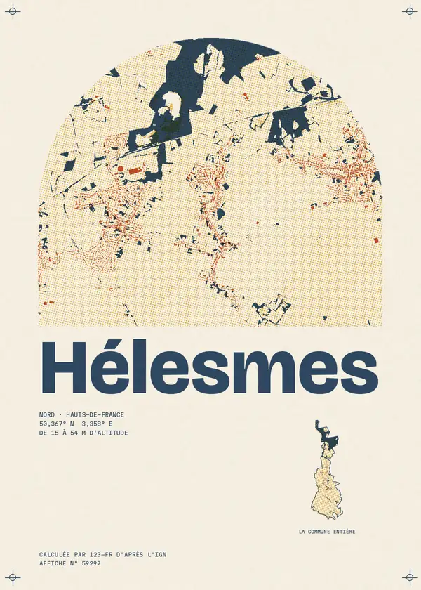 Affiche de Hélesmes, calculée par 123-fr d'après l'IGN