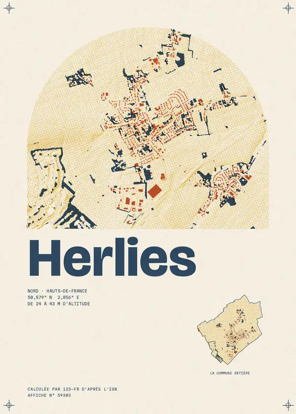 Affiche de Herlies, calculée par 123-fr d'après l'IGN