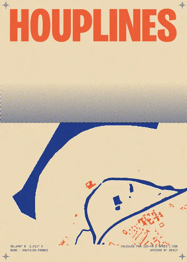 Affiche de Houplines, calculée par 123-fr d'après l'IGN