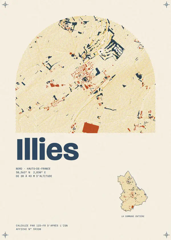 Affiche de Illies, calculée par 123-fr d'après l'IGN