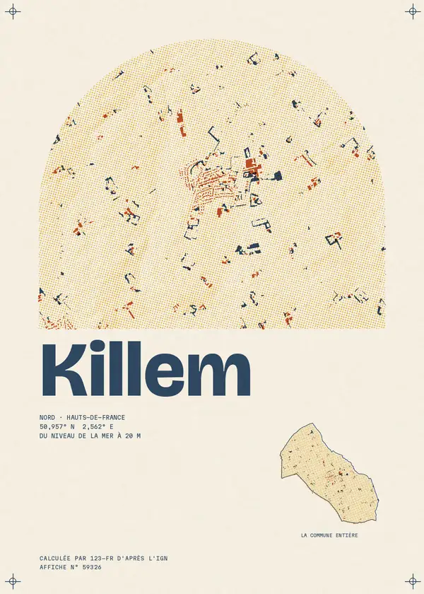 Affiche de Killem, calculée par 123-fr d'après l'IGN