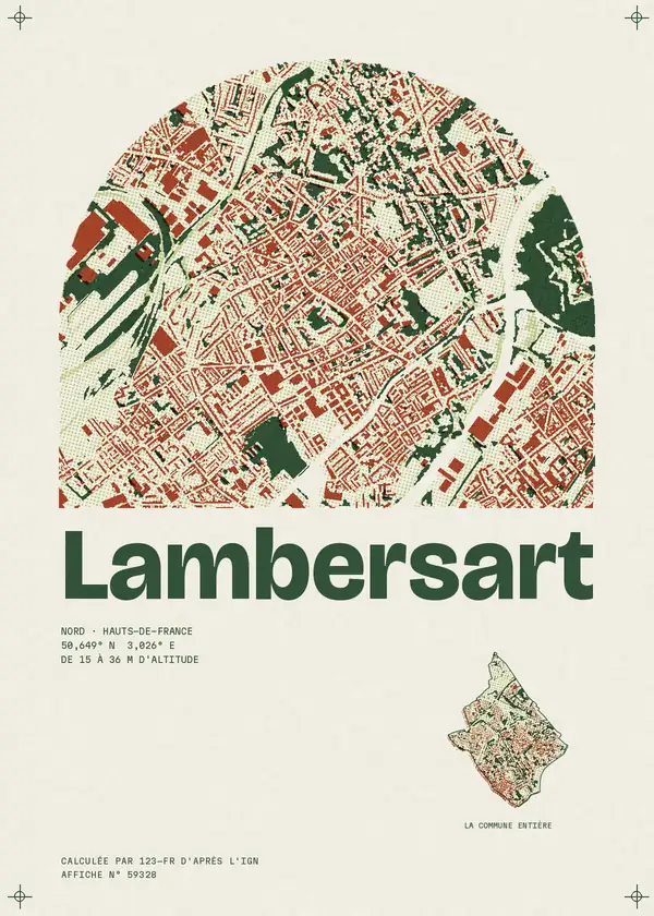 Affiche de Lambersart, calculée par 123-fr d'après l'IGN