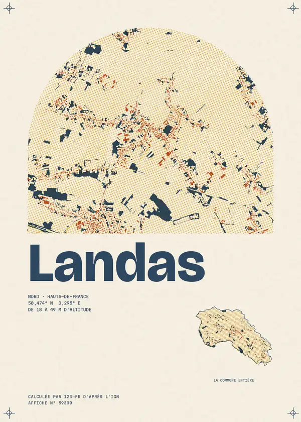 Affiche de Landas, calculée par 123-fr d'après l'IGN