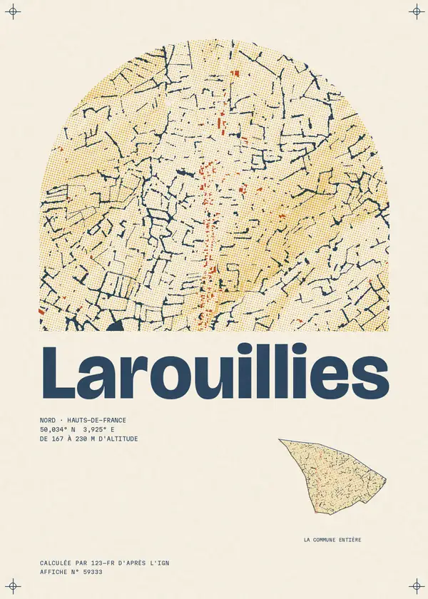 Affiche de Larouillies, calculée par 123-fr d'après l'IGN
