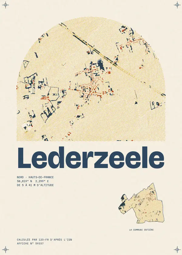 Affiche de Lederzeele, calculée par 123-fr d'après l'IGN