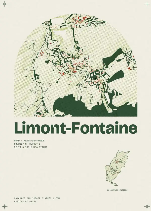 Affiche de Limont-Fontaine, calculée par 123-fr d'après l'IGN