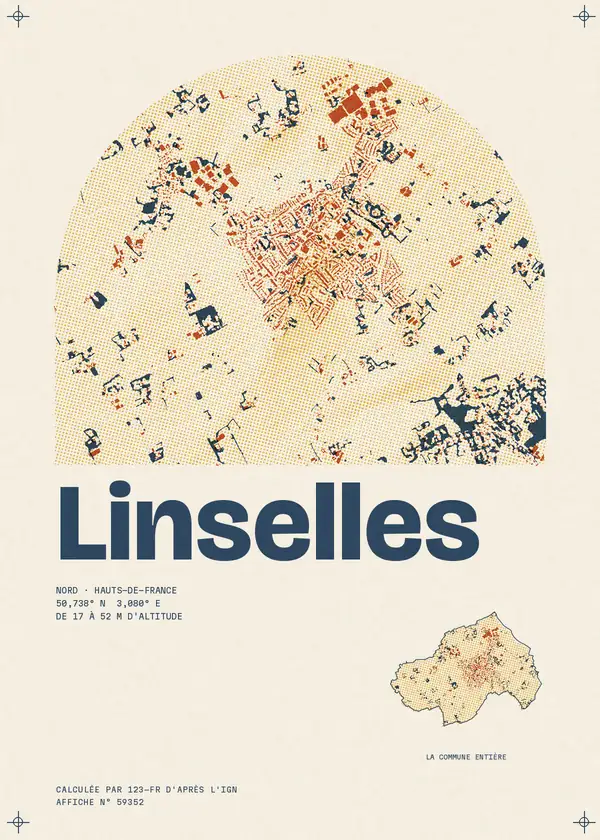 Affiche de Linselles, calculée par 123-fr d'après l'IGN