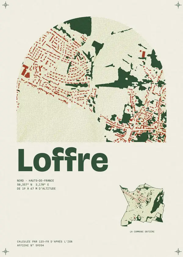 Affiche de Loffre, calculée par 123-fr d'après l'IGN