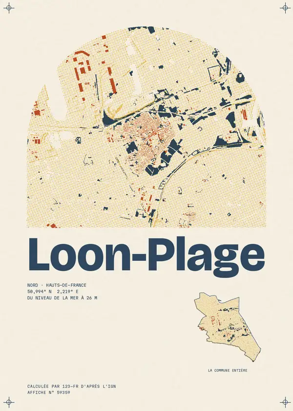 Affiche de Loon-Plage, calculée par 123-fr d'après l'IGN