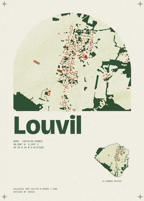 Affiche de Louvil, calculée par 123-fr d'après l'IGN