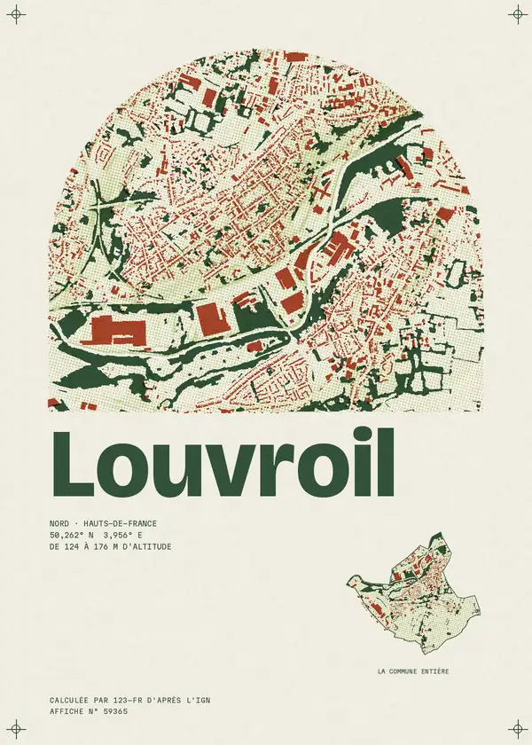 Affiche de Louvroil, calculée par 123-fr d'après l'IGN