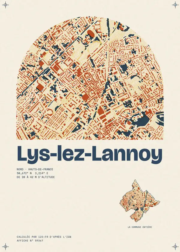 Affiche de Lys-lez-Lannoy, calculée par 123-fr d'après l'IGN
