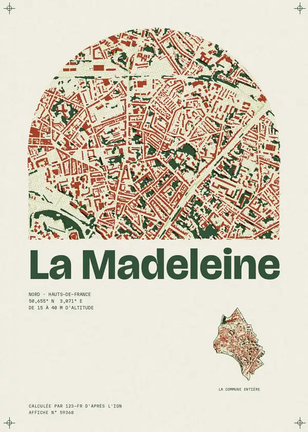 Affiche de La Madeleine, calculée par 123-fr d'après l'IGN