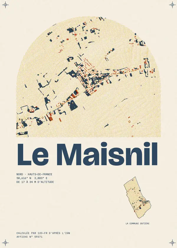 Affiche de Le Maisnil, calculée par 123-fr d'après l'IGN