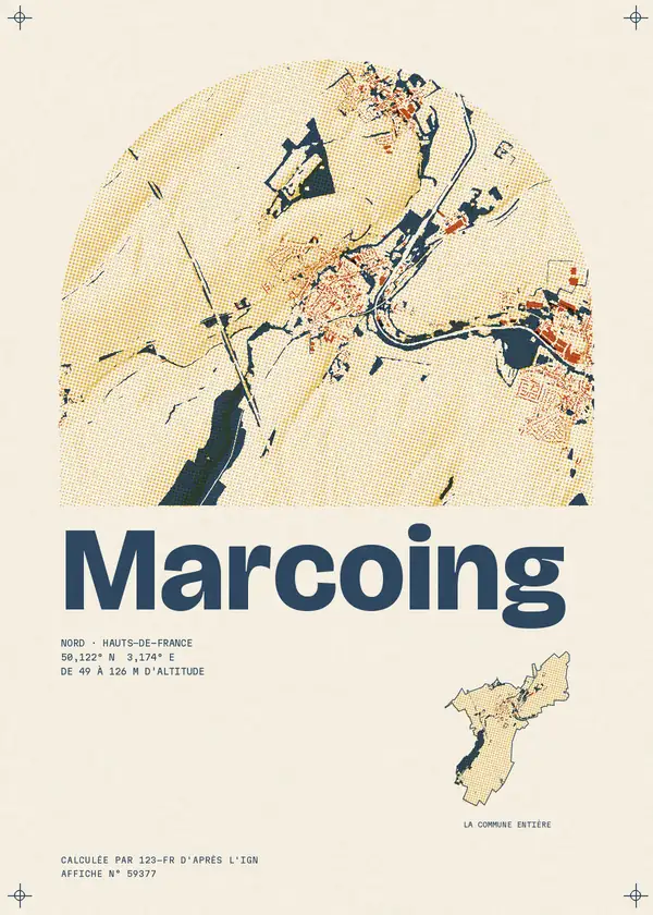 Affiche de Marcoing, calculée par 123-fr d'après l'IGN