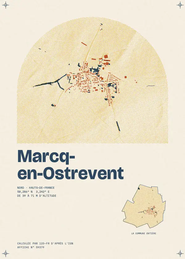 Affiche de Marcq-en-Ostrevent, calculée par 123-fr d'après l'IGN