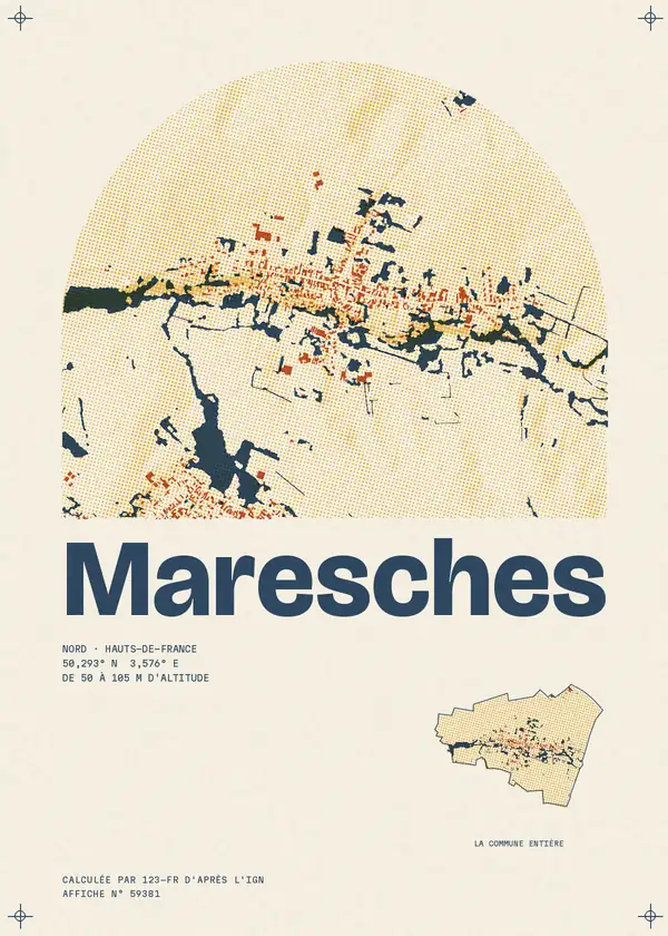 Affiche de Maresches, calculée par 123-fr d'après l'IGN