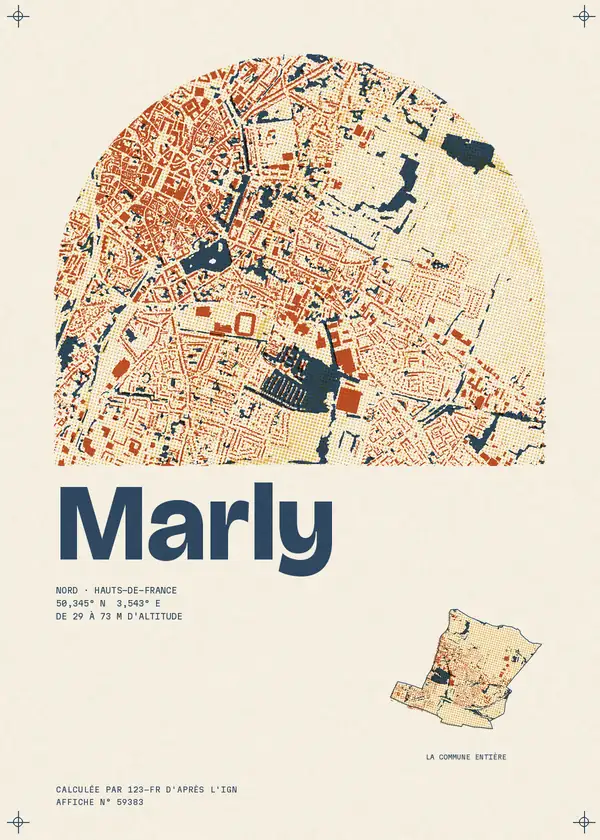 Affiche de Marly, calculée par 123-fr d'après l'IGN