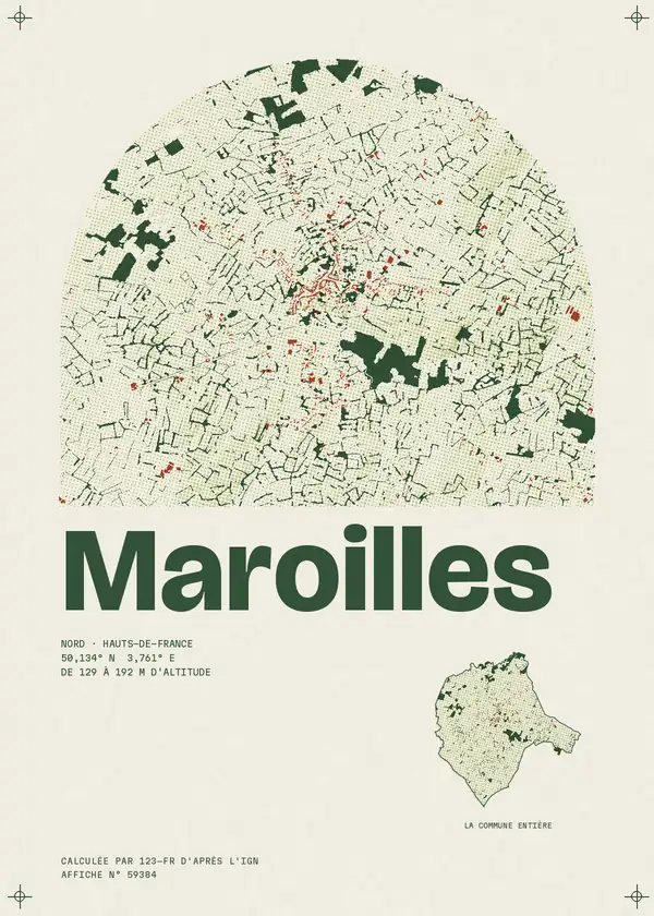 Affiche de Maroilles, calculée par 123-fr d'après l'IGN