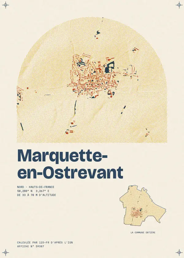 Affiche de Marquette-en-Ostrevant, calculée par 123-fr d'après l'IGN