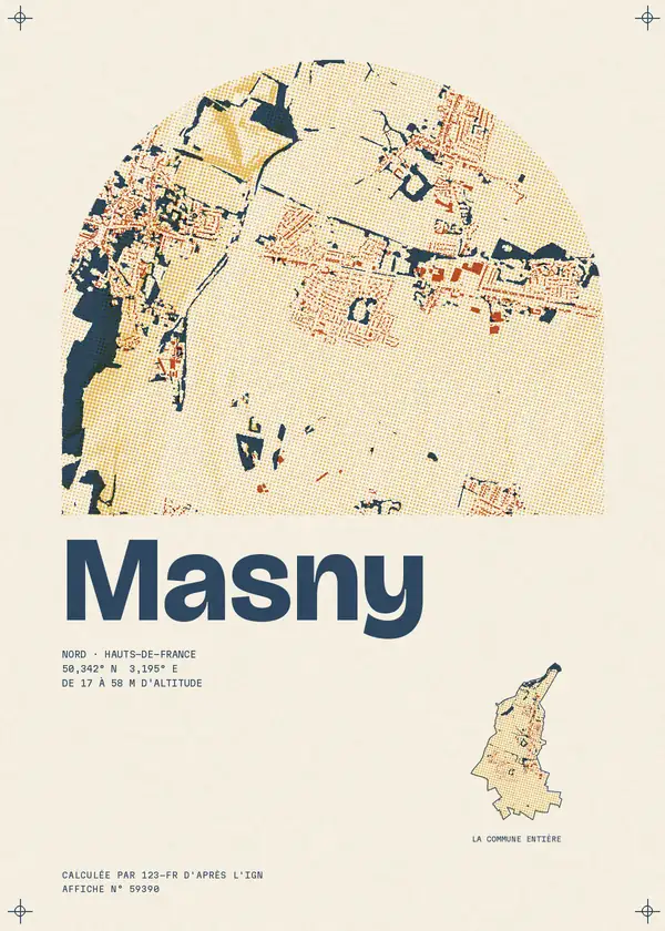 Affiche de Masny, calculée par 123-fr d'après l'IGN