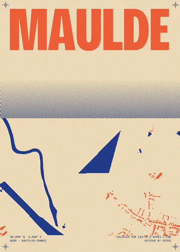 Affiche de Maulde, calculée par 123-fr d'après l'IGN