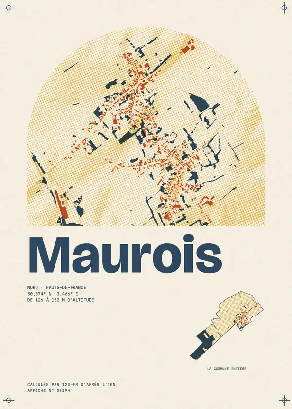 Affiche de Maurois, calculée par 123-fr d'après l'IGN