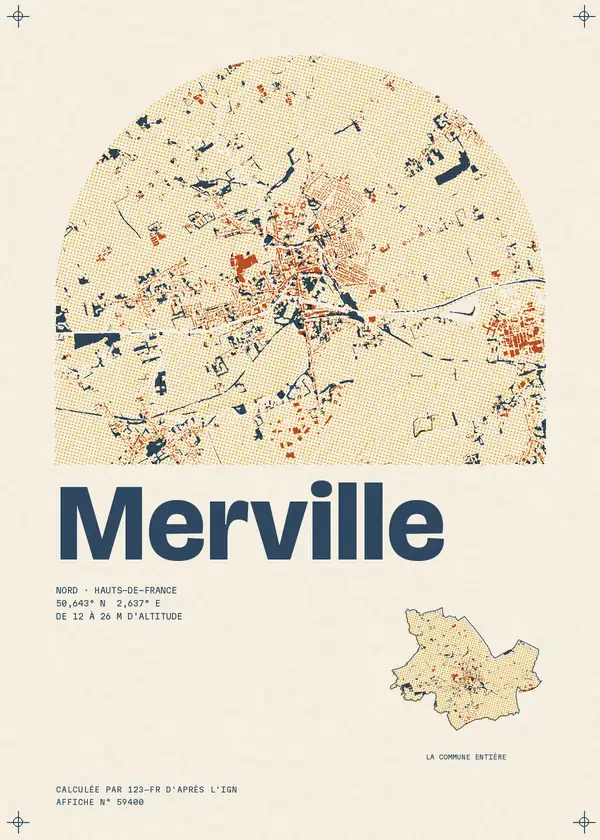 Affiche de Merville, calculée par 123-fr d'après l'IGN