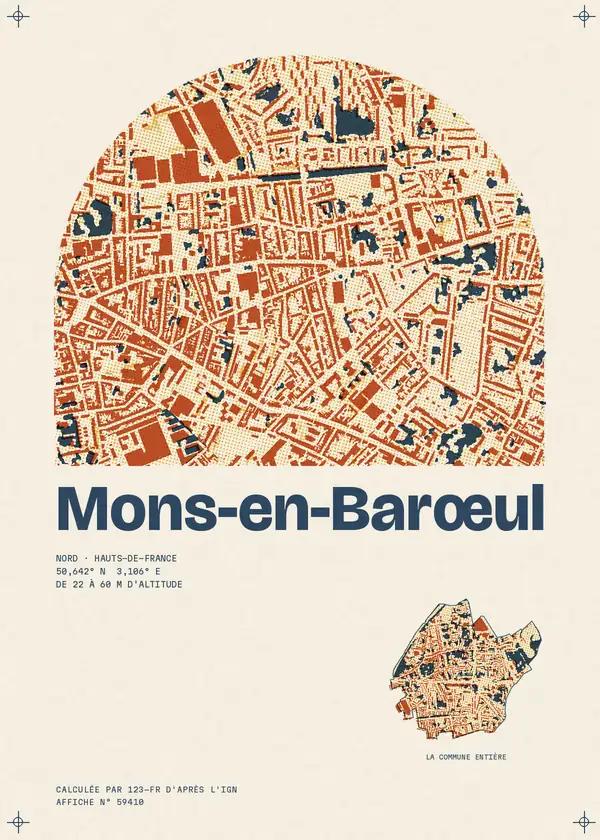 Affiche de Mons-en-Barœul, calculée par 123-fr d'après l'IGN