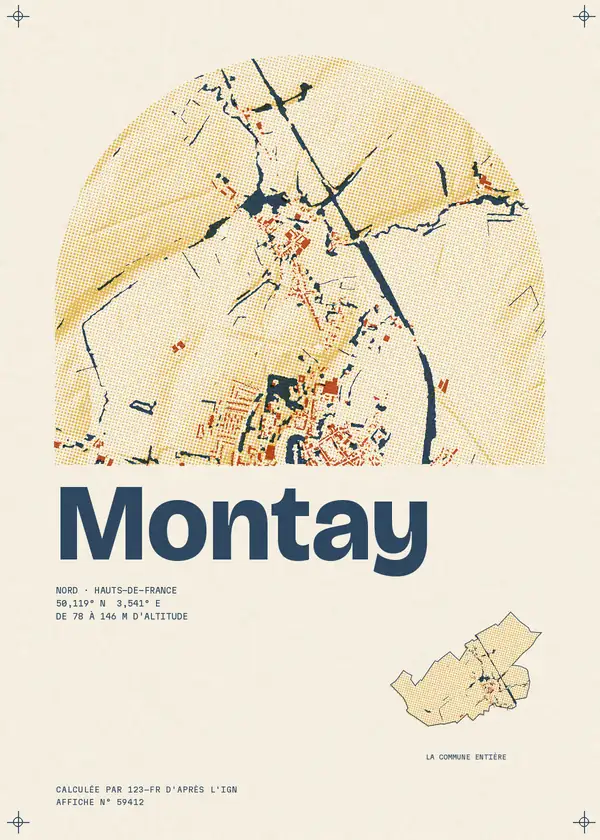 Affiche de Montay, calculée par 123-fr d'après l'IGN