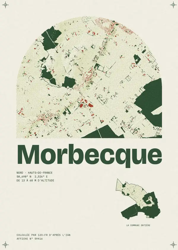 Affiche de Morbecque, calculée par 123-fr d'après l'IGN