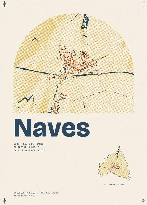 Affiche de Naves, calculée par 123-fr d'après l'IGN