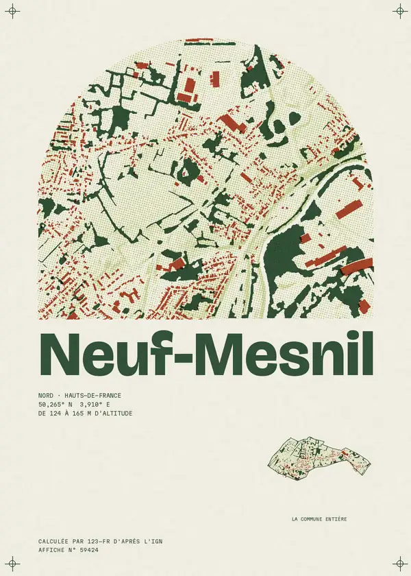 Affiche de Neuf-Mesnil, calculée par 123-fr d'après l'IGN