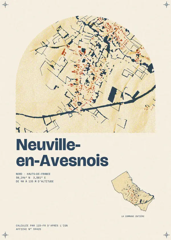 Affiche de Neuville-en-Avesnois, calculée par 123-fr d'après l'IGN