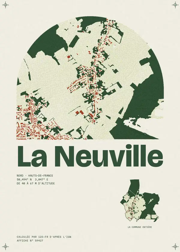 Affiche de La Neuville, calculée par 123-fr d'après l'IGN