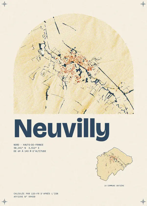 Affiche de Neuvilly, calculée par 123-fr d'après l'IGN