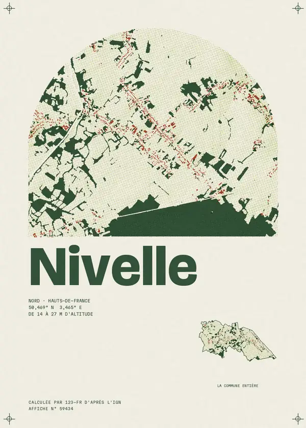 Affiche de Nivelle, calculée par 123-fr d'après l'IGN