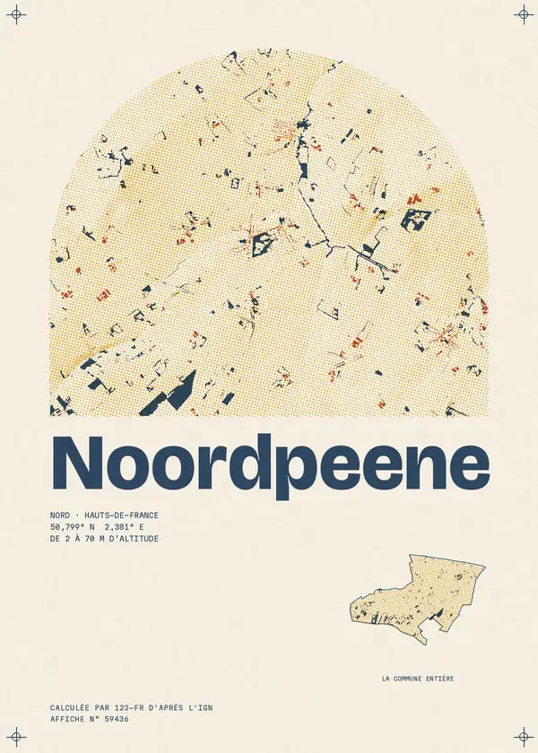 Affiche de Noordpeene, calculée par 123-fr d'après l'IGN