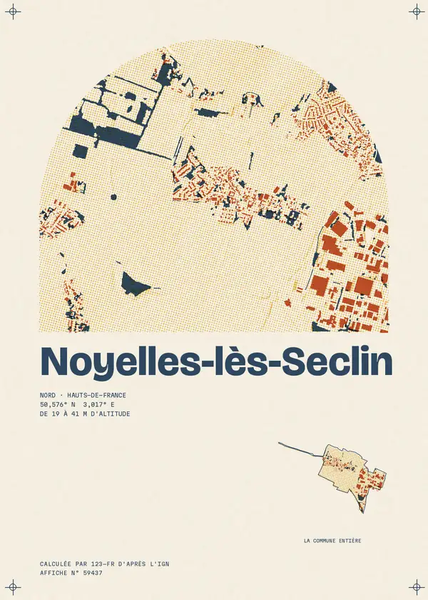 Affiche de Noyelles-lès-Seclin, calculée par 123-fr d'après l'IGN
