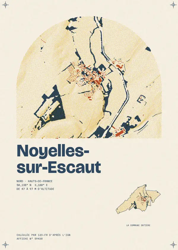 Affiche de Noyelles-sur-Escaut, calculée par 123-fr d'après l'IGN